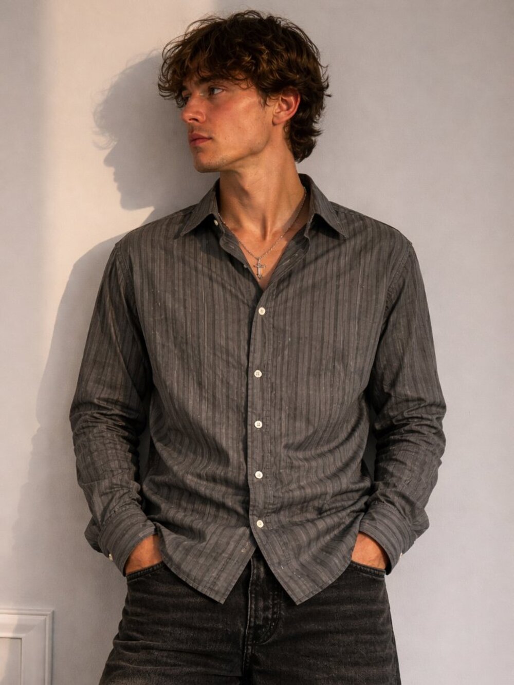 Vintage Y2K Calvin Klein Jeans Button Up Shirt Mens Large Black